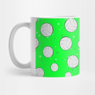 Volleyball Balls Seamless Pattern - Green Background Mug